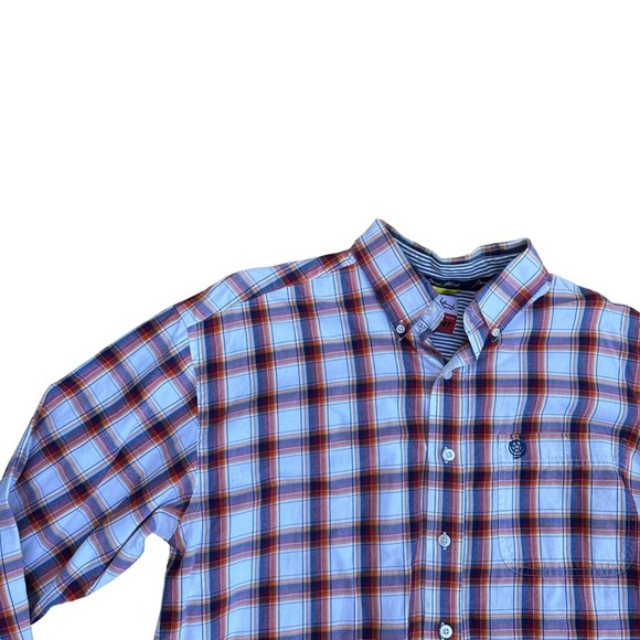 Wrangler George Straight Button Down Shirt Mens Long Sleeve Plaid Large - Picture 5 of 12